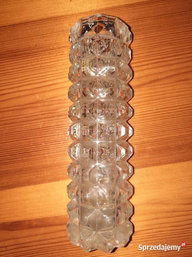 Flakon PRL krysztalowe frezowane szklo Lubań