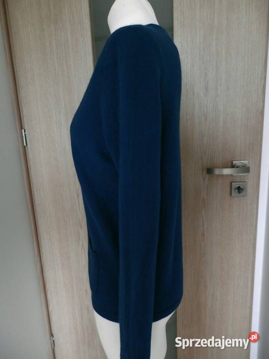 Sweter Kaszmirowy 100 Kaszmir Kardigan Wełniany zielony sprzedam