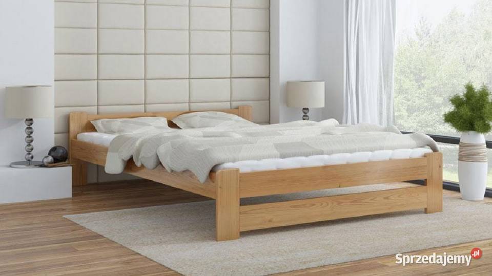 Sosnowe łóżko 140x200 dla dwóch osób Niwa lite drewno