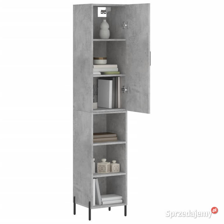 Wysoka szafka szarość betonu 345x34x180 Warszawa sprzedam