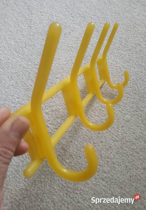 Wieszak łazienkowy plastikowy żółty