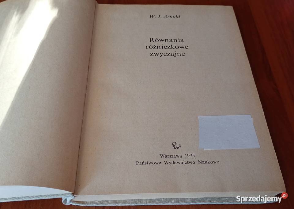 Równania różniczkowe zwyczajne W I Arnold Gdańsk
