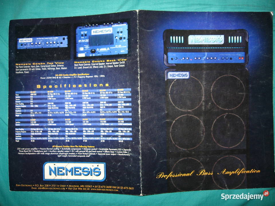 Nemesis by Eden Bass Amps Brochure Catalog