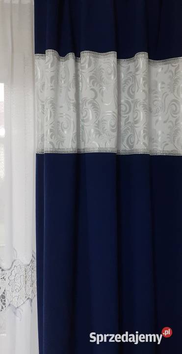 Zasłony granatowo srebrne inny kolor mazowieckie Mława