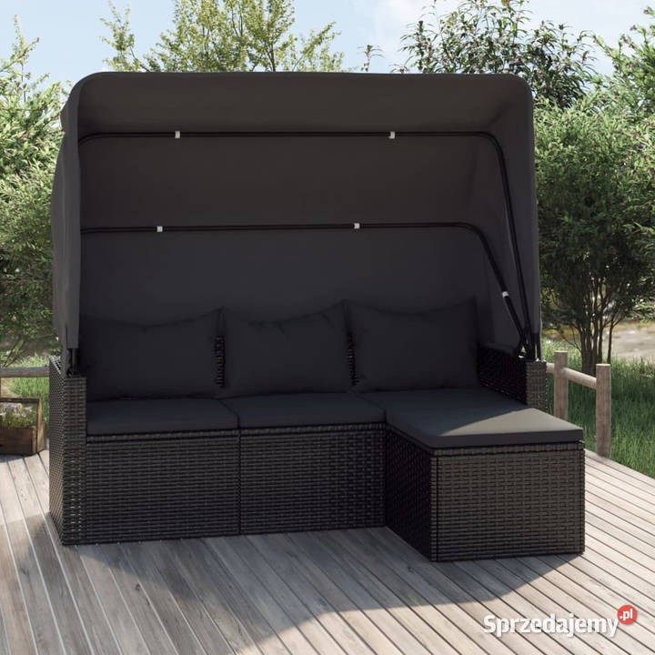 3os sofa ogrodowa z daszkiem i podnóżkiem Krzesła ogrodowe sprzedam