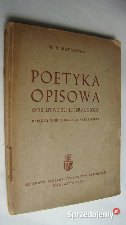 Poetyka opisowa Opis utworu literackiego Limanowa