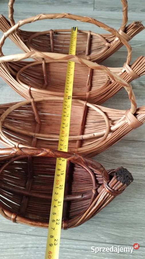 koszyki łódeczki wiklinowe 4 sztuki komplet Poznań