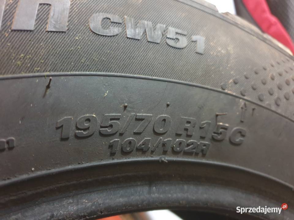 2 Opony zimowe 195 70 15C 6mm KUMHO PortRan CW51 Cieszyn
