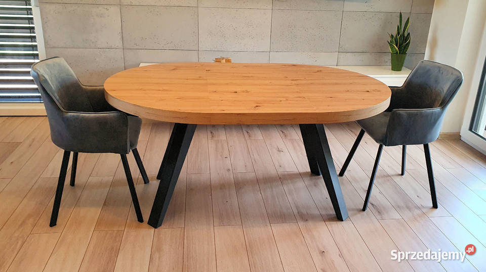 Nowoczesny stół dębowy okrągły rozkładany 2x50 Stoły, krzesła, biurka podkarpackie