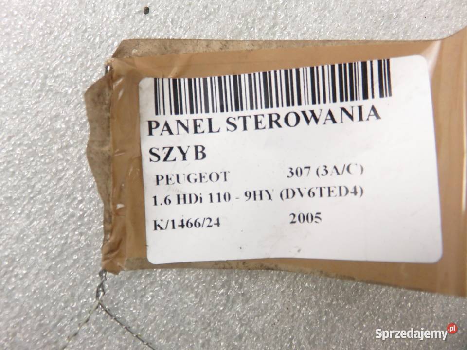PANEL SZYB PEUGEOT 307 96531124XT