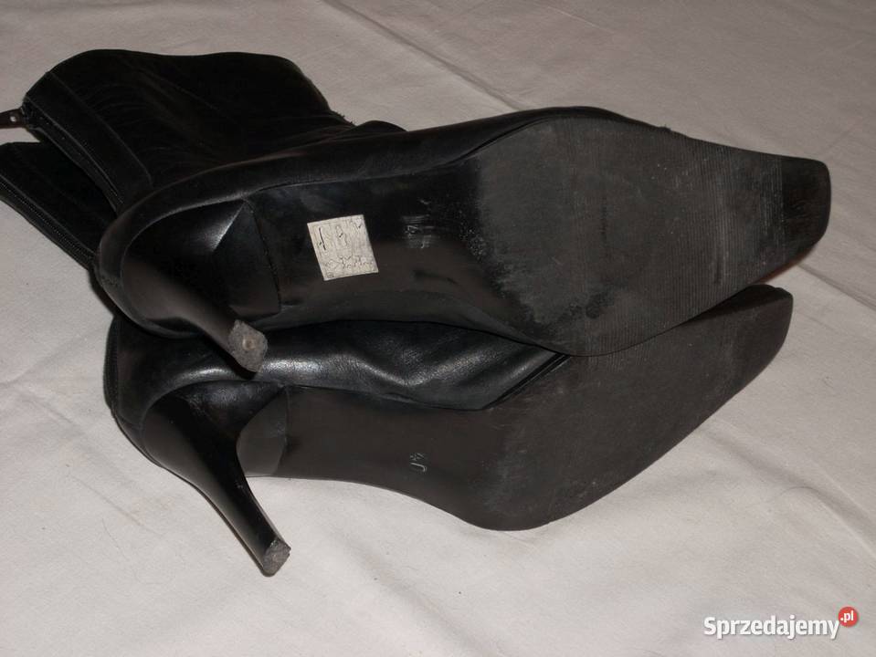 Skórzane kozaki HED vintage Zamek z tyłu 40 Nowy Sącz