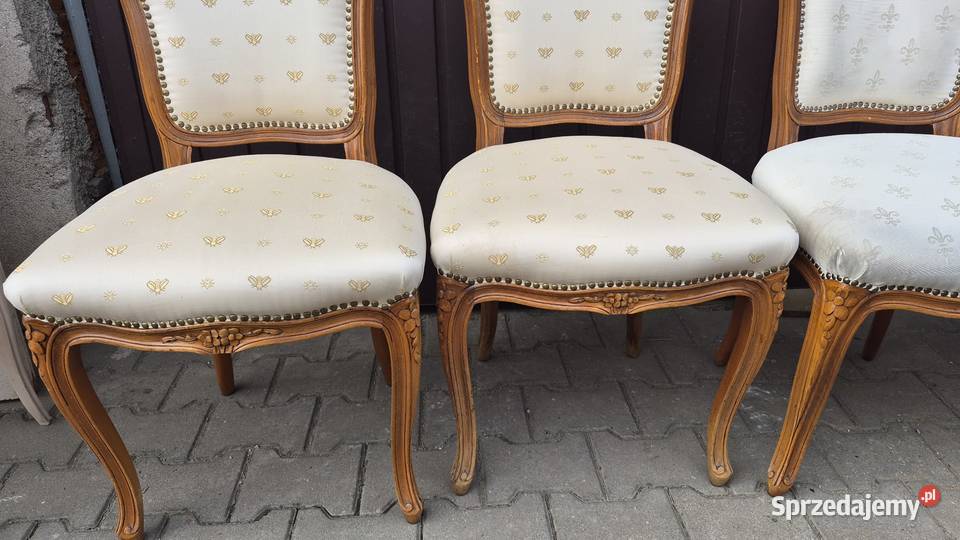 Stylowe solidne krzesła dębowe tapicerowane 6 47cm Sypniewo