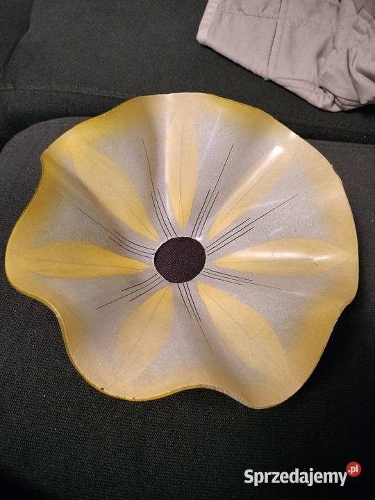 Szklany żółty klosz prl Choszczno sprzedam