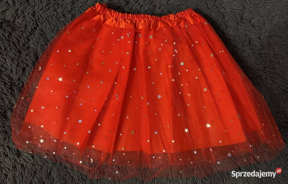 Czerwona tiulowa spódniczka z gwiazdkami Pruszków
