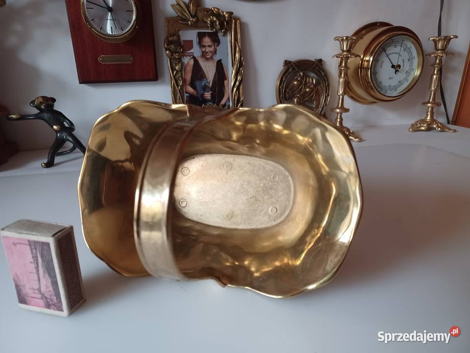 Piękny mosiężny masywny koszyk Poznań