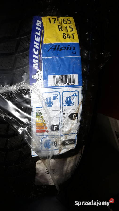 Opony zimowe 17565R15 84T Michelin Alpin A4 nowe Rok produkcji 2015 Głuchołazy sprzedam