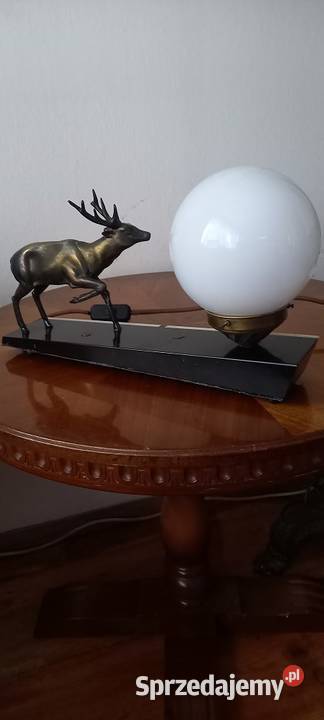 Lampka z jeleniem w stylu Art Deco