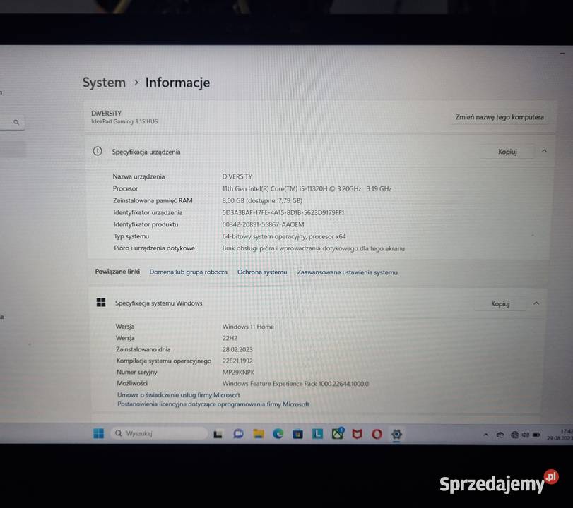 Lenovo IdeaPad Gaming 3 Potęgowo