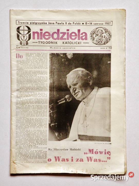 Niedziela wydanie specjalne tygodnika wizyta Rok wydania 1987 Bydgoszcz