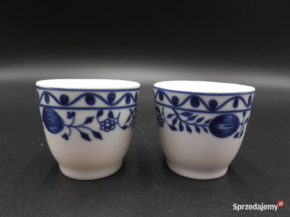 Kieliszki do jajek wzór cebulowy porcelanowe 2 Raszków