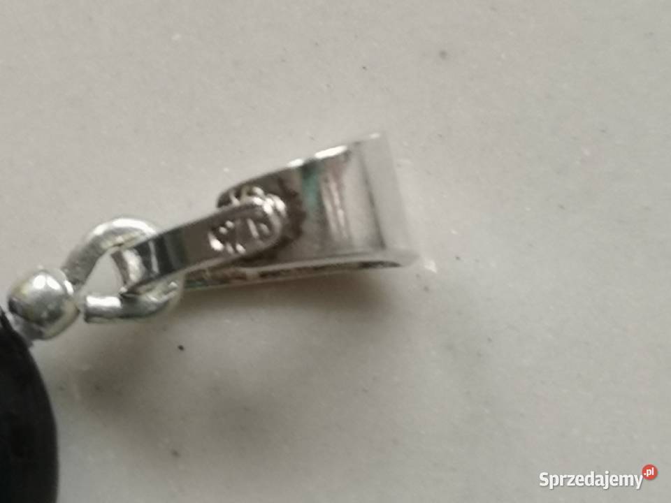 Zawieszka amulet onyks malachit srebro