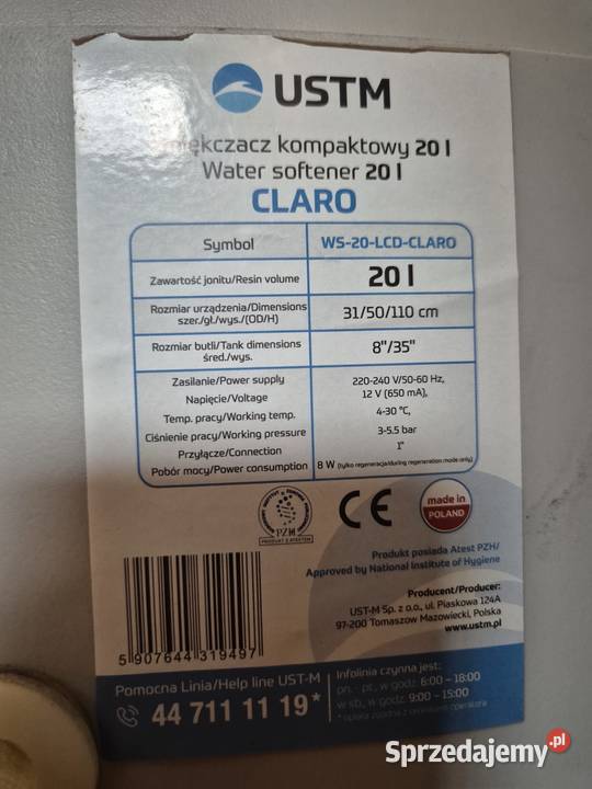 Zmiękczacz kompaktowy WS20LCDCLARO 20L 3150110 Lubsza
