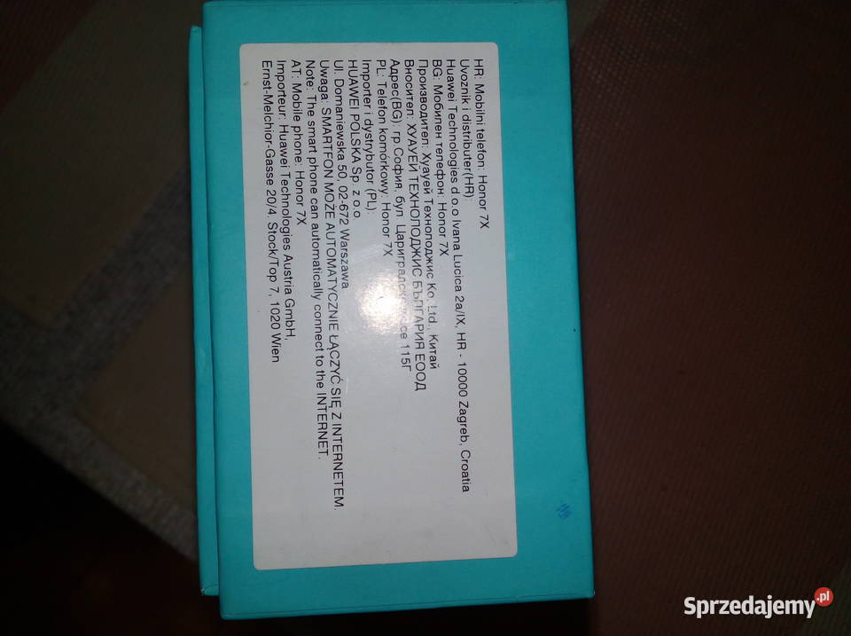 Pudelko telefonie honor 7 X śląskie Sosnowiec sprzedam