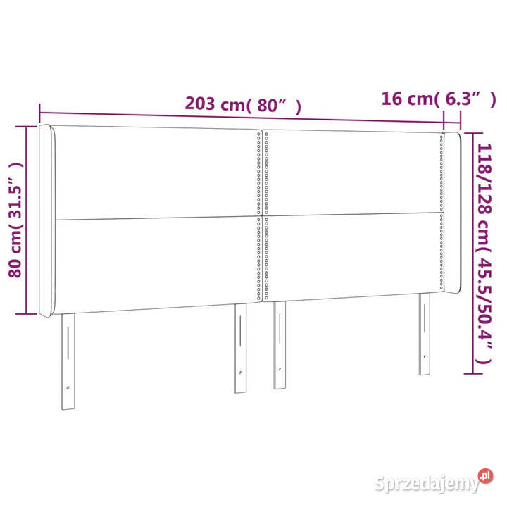 Zagłówek do łóżka z LED taupe 203x16x118128 mazowieckie Warszawa