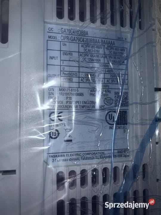 Yaskawa CIPR GA70C4103BBAA BAAAAA 55kW 103A Warszawa