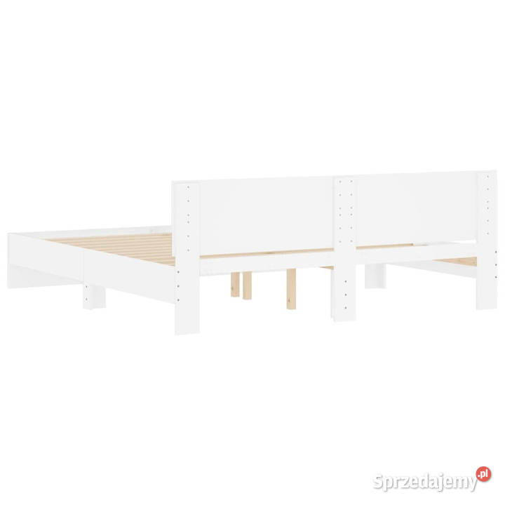 Rama łóżka z wezgłowiem biała 180x200 WM3207462 Łóżka