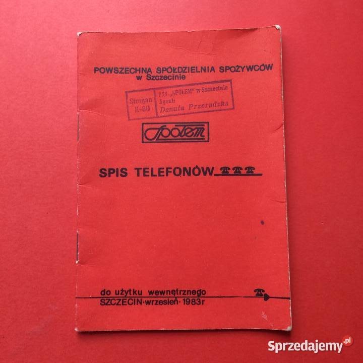 1915 Spis Telefonów PSS Społem Przeradzka Antykwariat Szczecin sprzedam