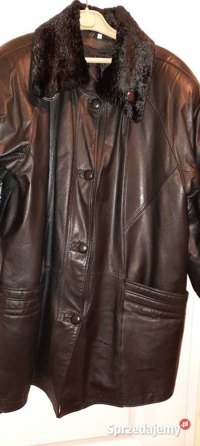 Kurtka z naturalnej skóry z futrzanym kołnierzem Lublin