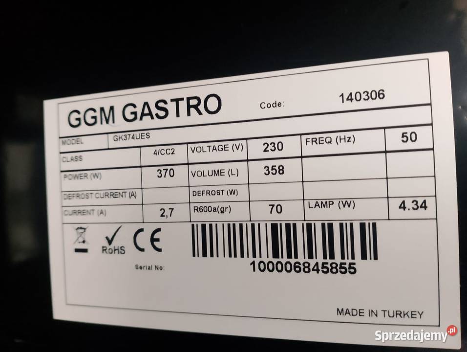 Witryna chłodnicza GGM GASTRO GK374UES czarna dolnośląskie Wrocław