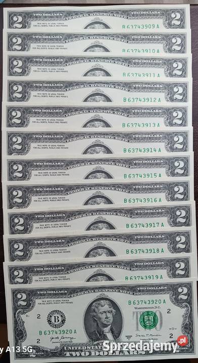 12 x 2 Dolary USA T Jefferson 2017 r seria A men Konin
