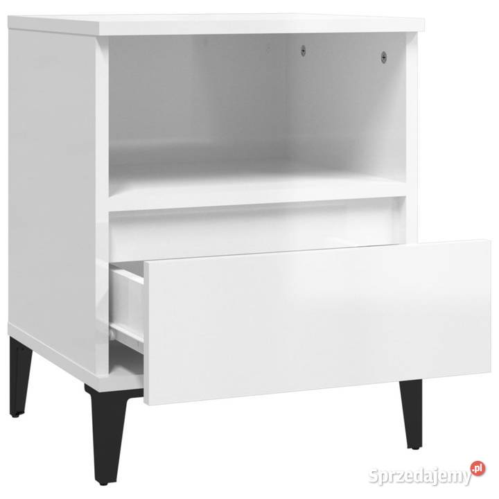 Szafki nocne 2 białe wysoki połysk 40x35x50 Pozostałe Warszawa