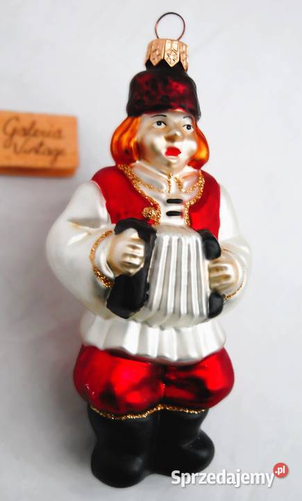 Bombka szklana ręcznie malowana figurka grajek lubelskie Lublin