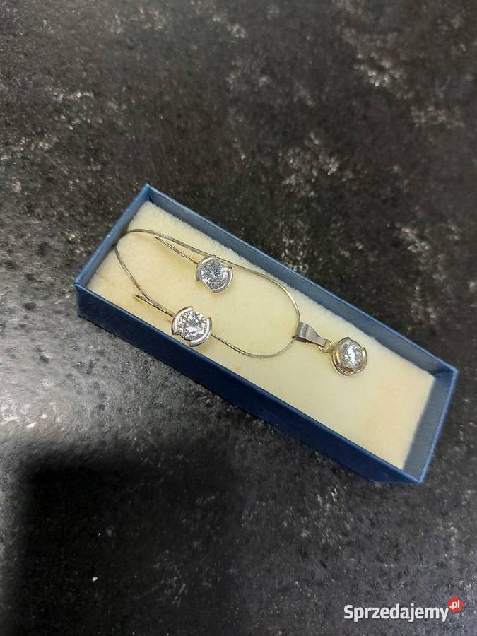 Srebrny łańcuszek z zawieszką z cyrkonią Dla kobiet Olkusz