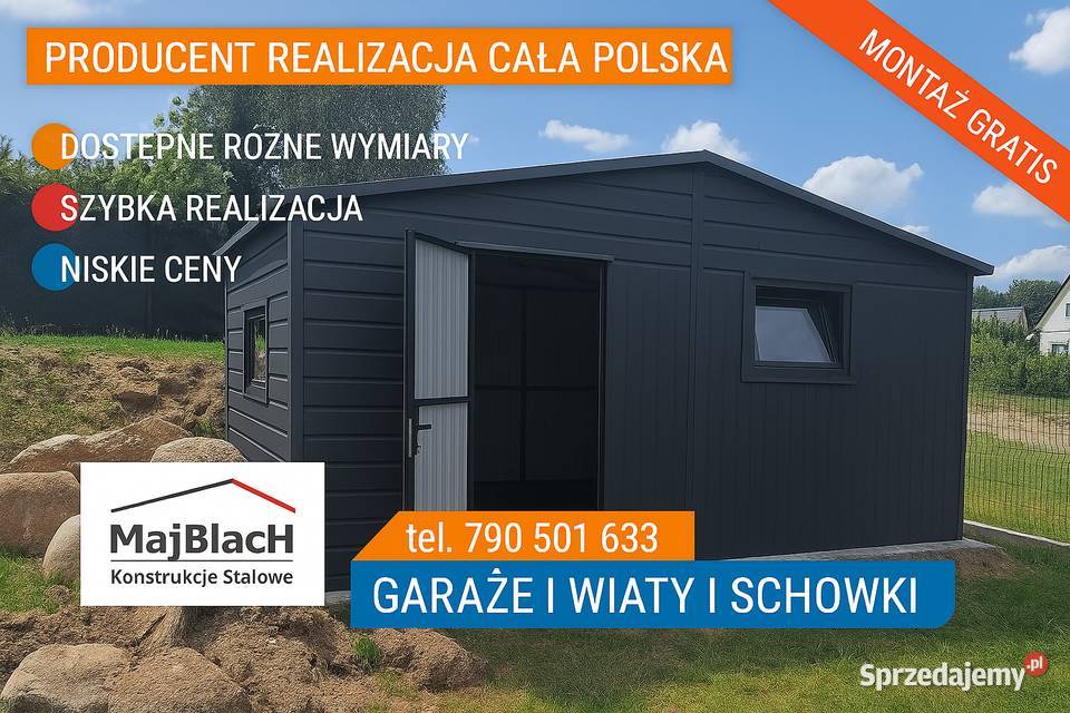 Grafitowa Wiata Narzędziowa Garaż Schowek Altana wielkopolskie Konin sprzedam