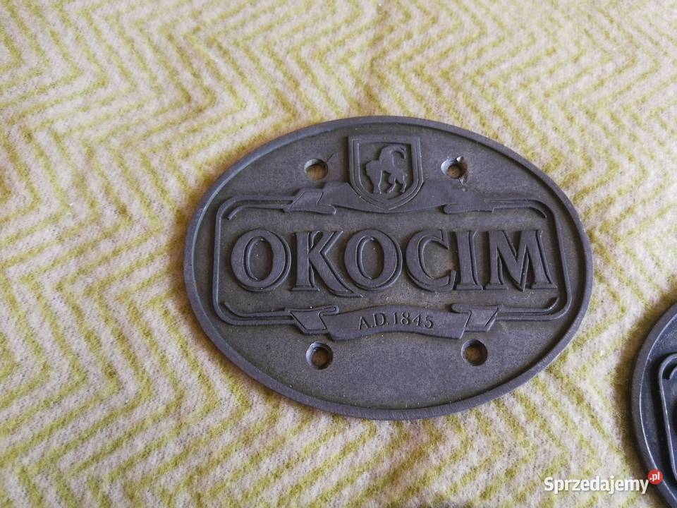 Metalowe emblematy browarów OKOCIM i CARLSBERG Szczecin