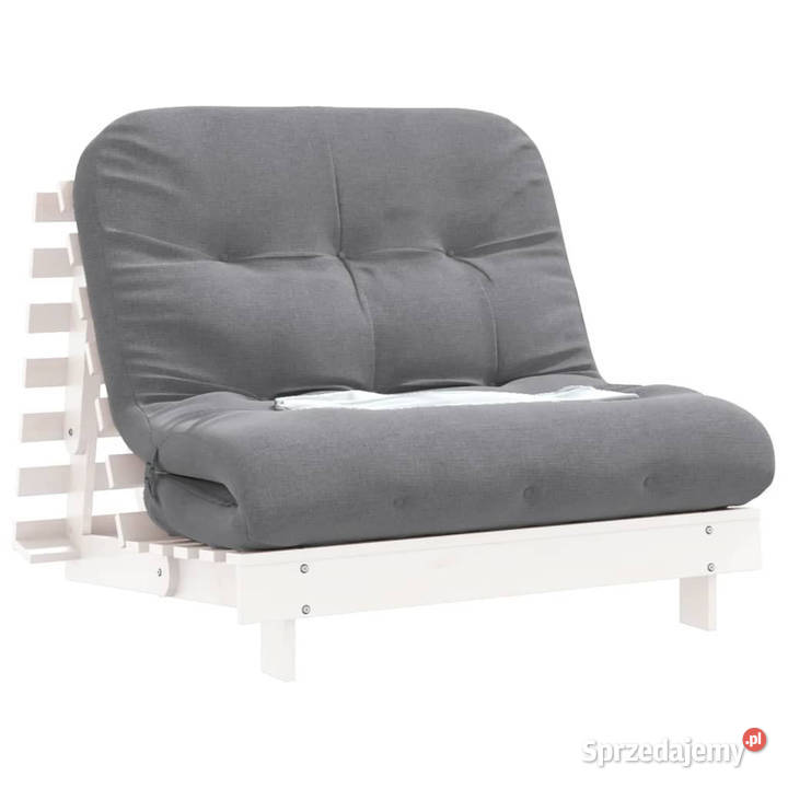 Sofa rozkładana futon z materacem biała Pozostałe Warszawa