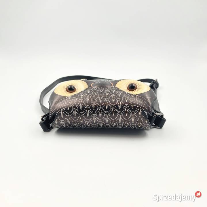 Torebka damska skórzana na ramie czarna sowa Zawiercie