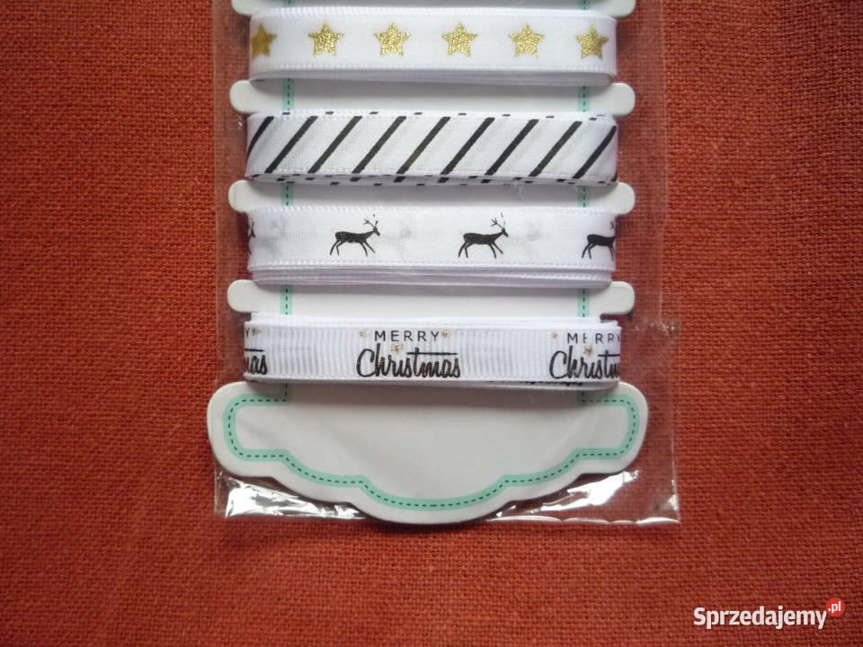 Tasiemki Ribbon 6x2m Białe Świąteczne Craft biały Boże Narodzenie Szczecin sprzedam