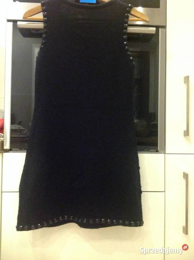 Efektowana Czarna Mini Sukienka Sweterkowa Nowa Sól sprzedam