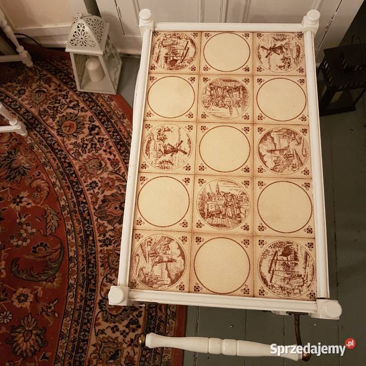 stolik kwietnik barek na kółkach z mosiądzem Dargikowo