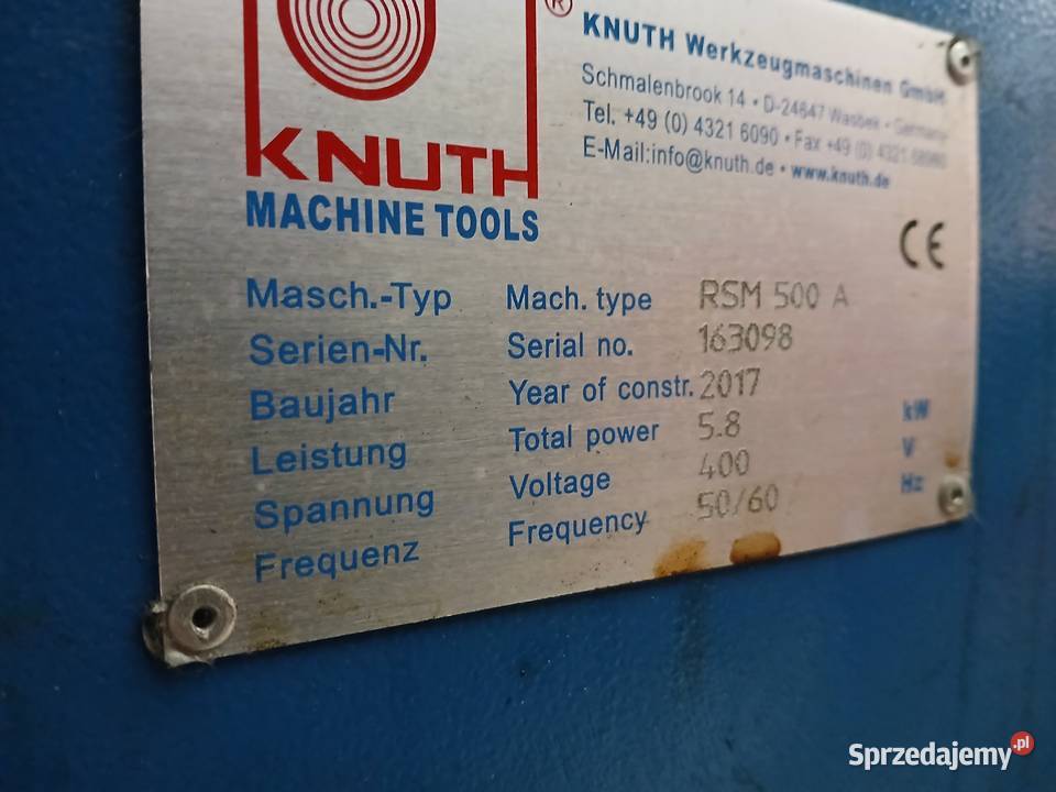 Szlifierka do walkow i otworów KNUTH RSM 500A Chochołów