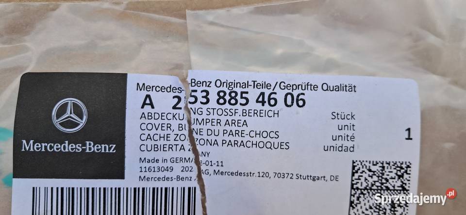 MERCEDES GLC KRATKA ZAŚLEPKA ZDERZAKA osobowe Trzciel sprzedam