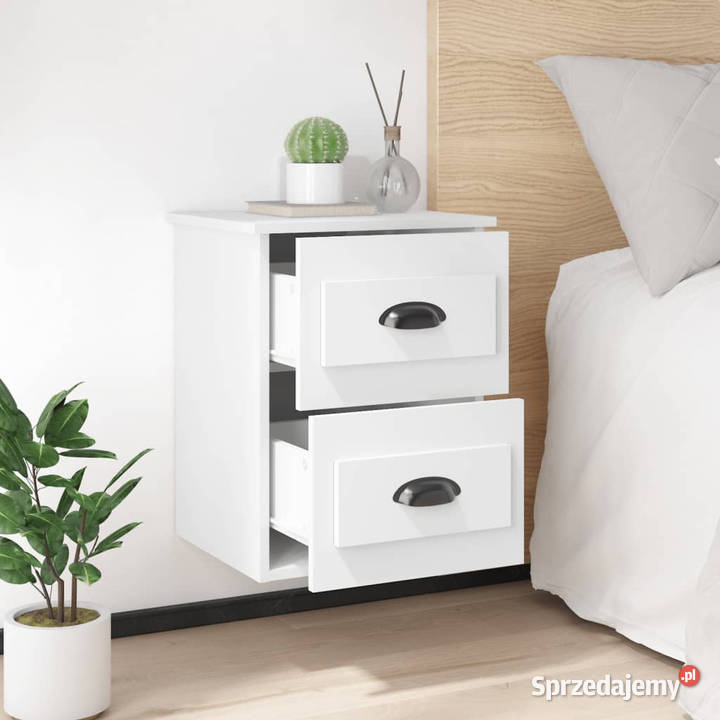 Wiszące szafki nocne 2 białe 415x36x53 WM816393 mazowieckie Warszawa