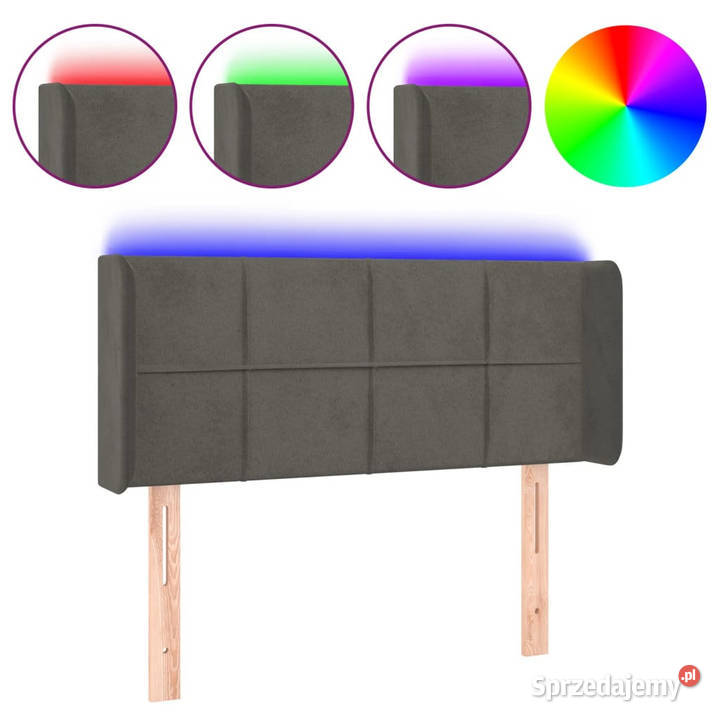 Zagłówek do łóżka z LED ciemnoszary 83x16x7888 Warszawa