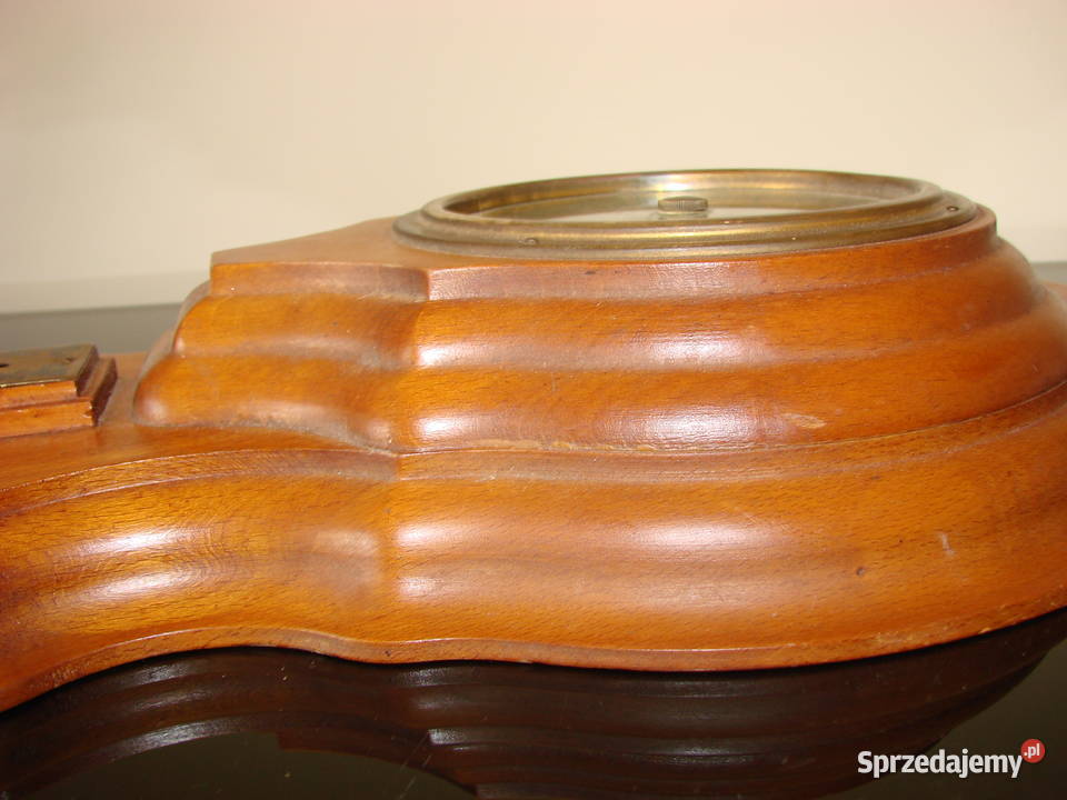 Barometr i termometr drewno akacjowe PRL Pruszcz Gdański