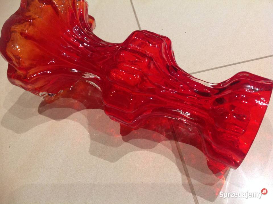 Czerwony Wazon INGRID GLASS Szkło Kryształowe Nowa Sól